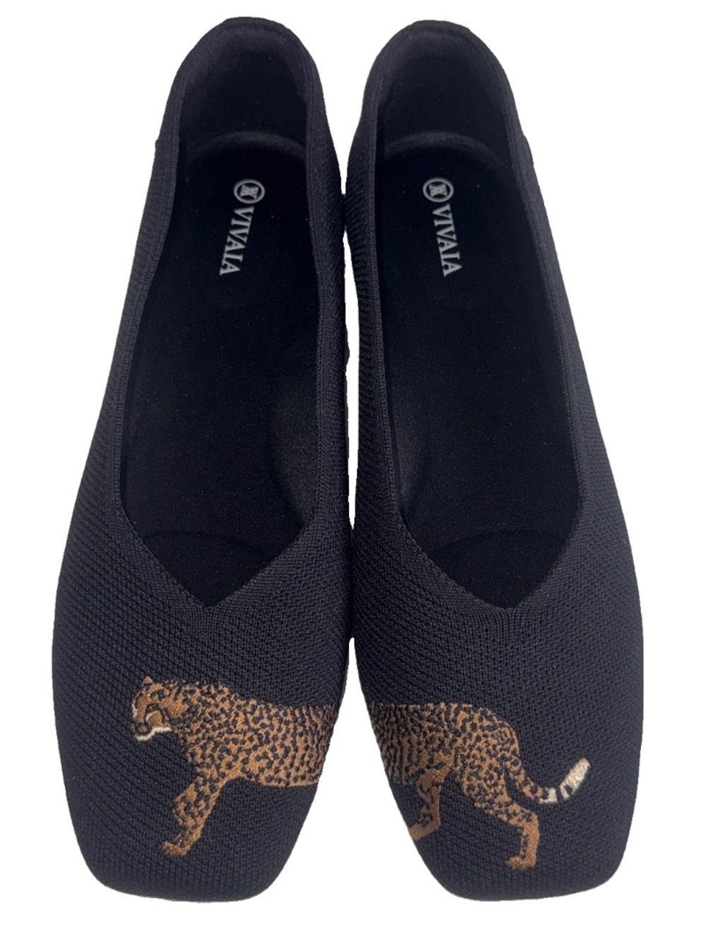 Vivaia Audrey Round-Toe EU41 US9.5-10Cheetah Embroidered Loafer EUC Perfect